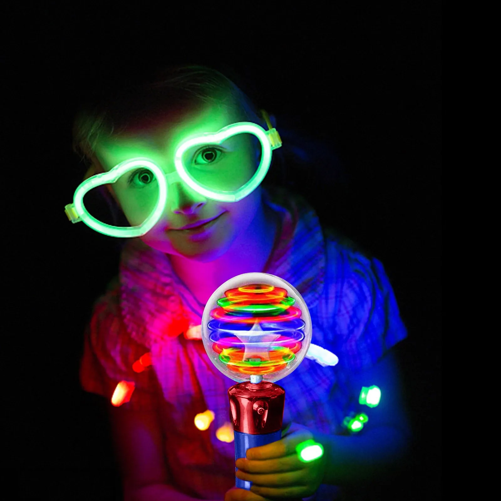Children's Luminous Ball Toy Stick LED Flash-Rotating Light Show Toy bouncing balls toy