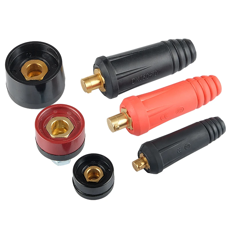 Welding machine pure copper DKJ10-25 welding handle line quick plug socket connector male and female European accessories