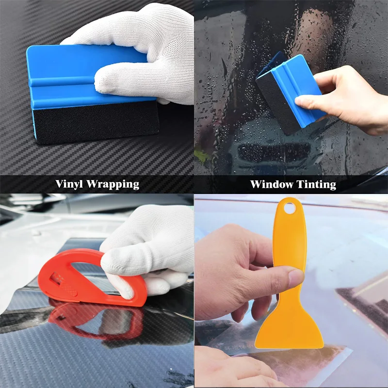 Car Wrapping Vinyl Tool Kit Window Film Tint Tools Car Wrap Sticks Edge Trimming Squeegee Tinting Felt Edge Squeegee 11Pcs/8Pcs Car Wrapping Tools
