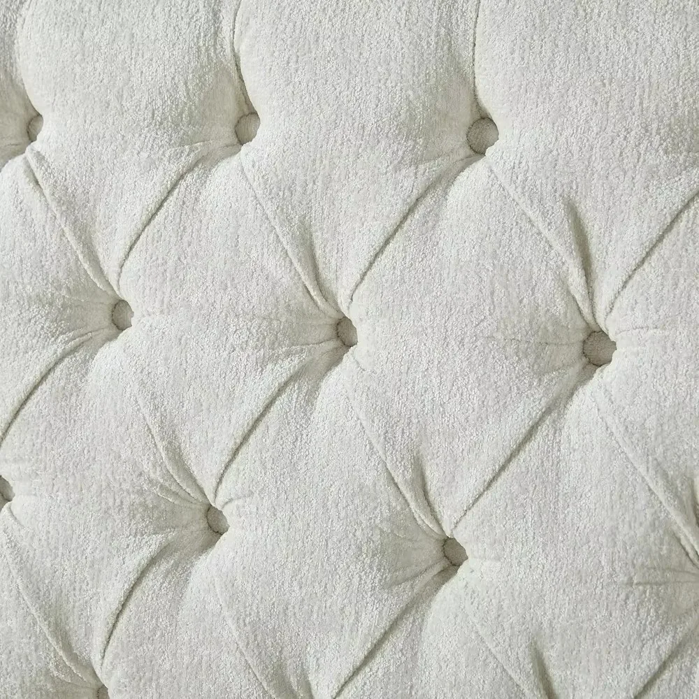 Queen Size Platform Bed Frame, Chenille Upholstered Sleigh Bed with Scroll Wingback Headboard  Footboard/Button Tufted,Bed Frame 3