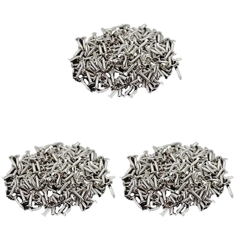

300Pcs Guitar Pickguard Screws For Fender Strat/Tele Electric Guitar Bass Silver