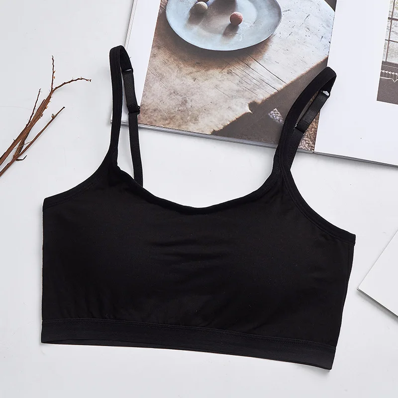 Simple Cotton Gathered Bra Women Adjustable Comfortable Bralette Wireless Fashion Gathered Sexy Underwear Push Up Brassiere