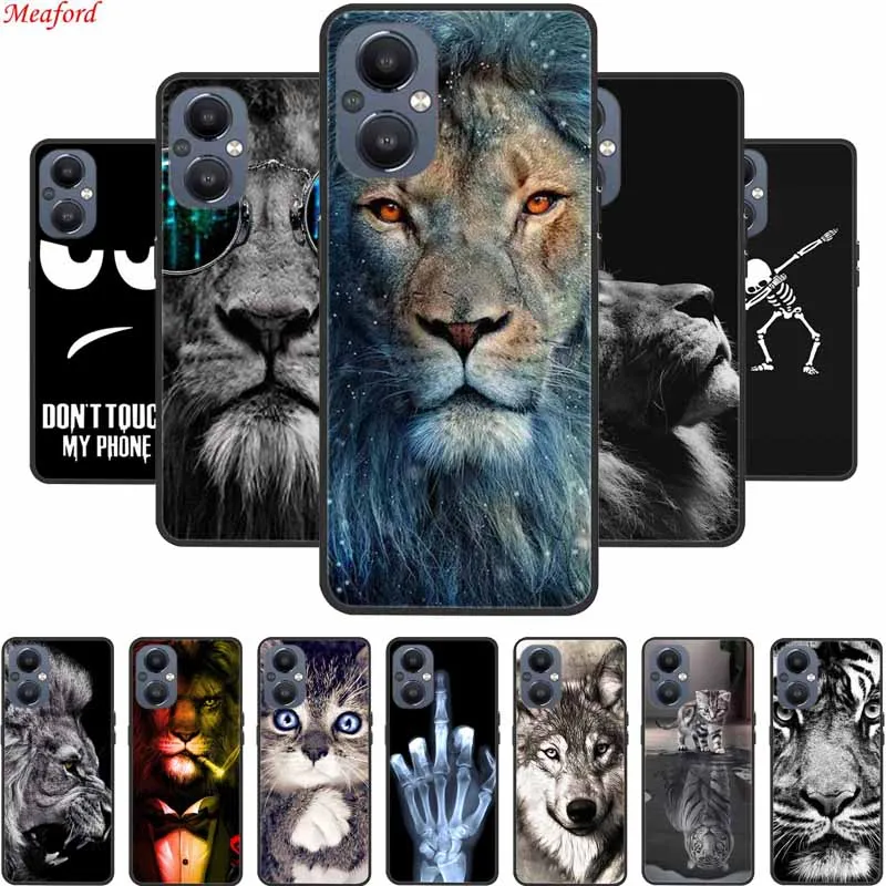 Per Xiaomi Poco M5 Custodia Per Telefono Cover Lion Wolf Custodia Morbida In Silicone Nero Per Xiaomi Poco M5 Custodia Pocom5 M 5 Coque Funda