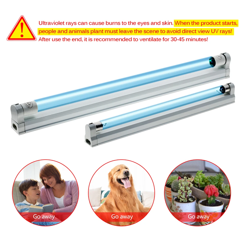 UV Disinfection Lamp 8W 15W Germicidal Light T5 Tube UVC Sterilizer Kill Dust Mite Ozone Sterilizer for Bedroom / Hospital