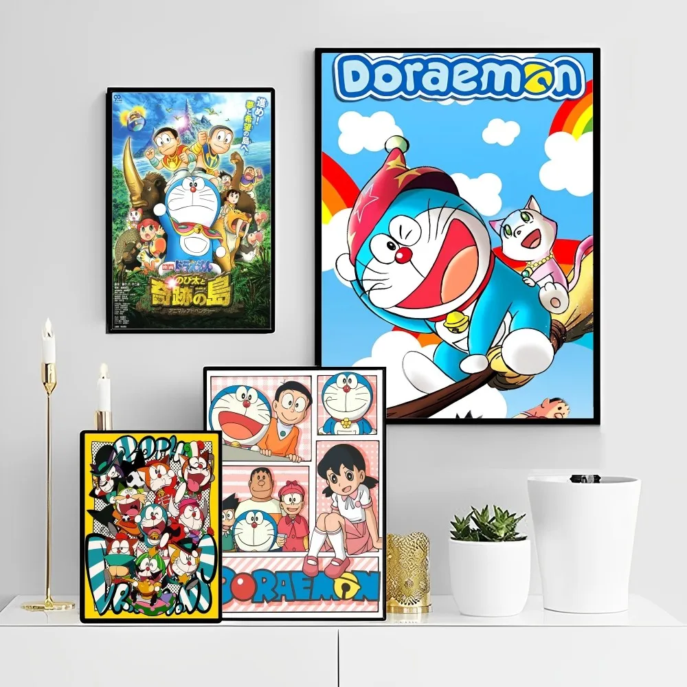 

Anime D-Doraemon Poster Self-adhesive Art Poster Retro Kraft Paper Sticker DIY Room Bar Cafe Vintage Decorative