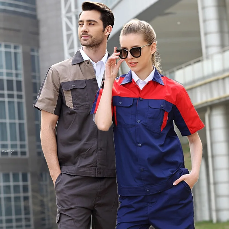 Abbigliamento da lavoro estivo tuta da lavoro da uomo tuta da lavoro  traspirante uniforme da lavoro officina da officina tuta da lavoro  meccanica in cotone