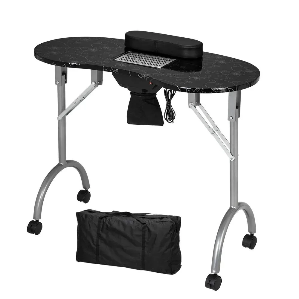 

Mefeir Manicure Nail Table w/Electric Dust Collector, Foldable MDF Laminated Home Nail Beauty Technician Desk, Spa Salon