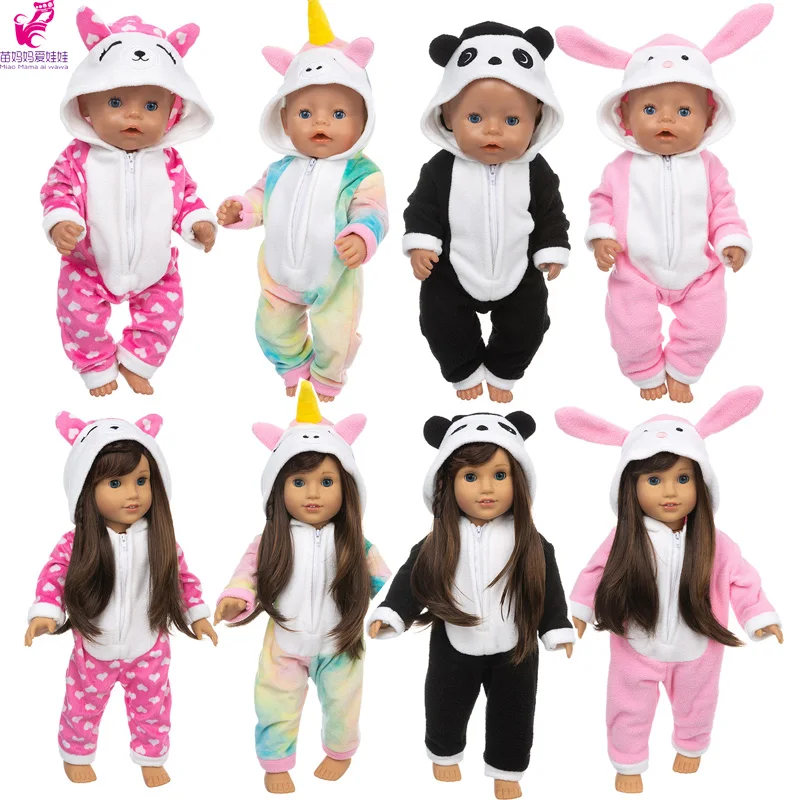 Born Baby Doll Clothes Unicorn Pigiama Set 40Cm Nenuco Ropa Y Su Hermanita 18 Pollici Girl Doll Clothes