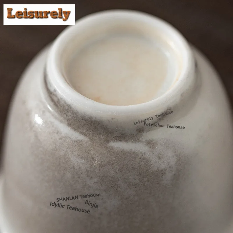 30ML Ink Painting Zhiye Wide Foot Teacup Boutique Tea Bowl Cup For Tea Tea-tasting Smelling Cup Jianzhan Master Cup Tea Ceremony