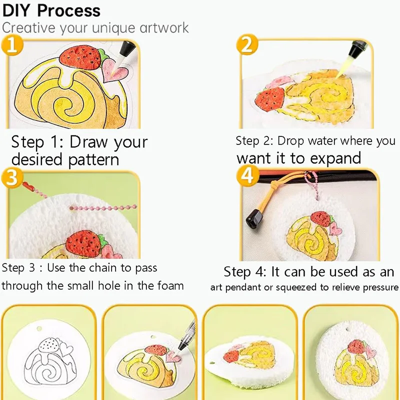 Magic Puffy Paint, 3D tekening Magic Canvas Spons, DIY Foam Textuur Schilderen Papier, Puffy Popcorn Tekening Papier Kit voor Kinderen & Volwassenen