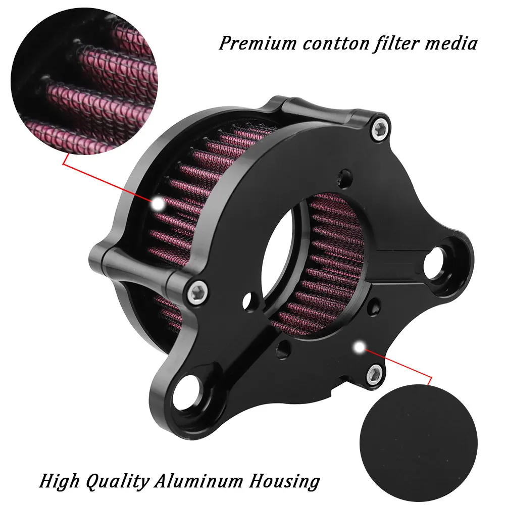 Motorcycle Air Filter Air Cleaner Kit CNC Intake System Set For Harley  Davidson Sportster 883 1200 1991-2016 Iron 883 2009-2016