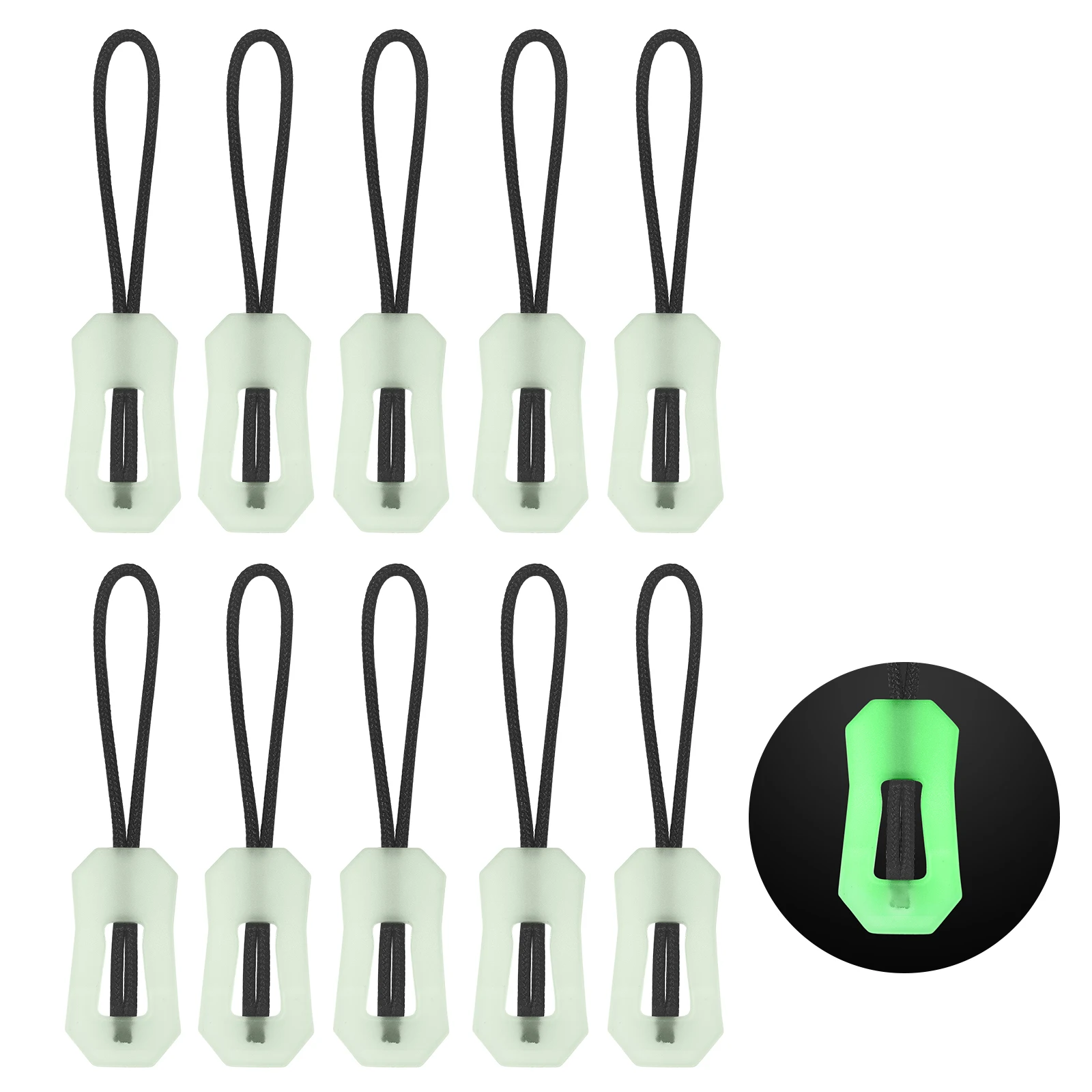 Zipper pullers zipper accessories 3/5/10pcs luminous zipper pull kit markers outdoor camping tool glow in the dark puller head for coats jackets rucksacks handbag