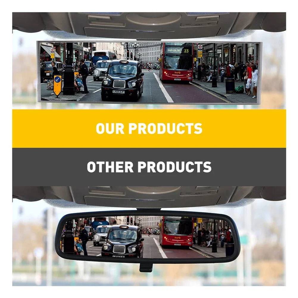 Universal Car Mirror Anti Glare Wide-angle Panoramic Rearview Mirror Auto Reverse Back Parking Reference Rear Mirror Car-styling 4
