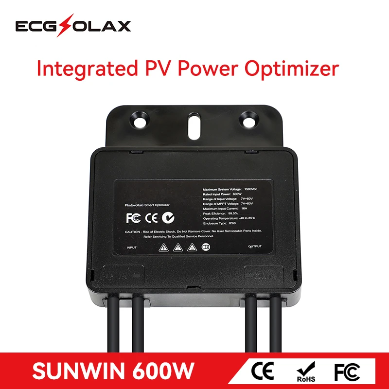 Ecgsolax Integrated Pv Power Optimizer Mppt 600W 60V Input Ip67 Monitoraggio Del Pannello Solare In Tempo Reale Anti-Hotspot Limitatore Di Tensione