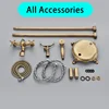 Floor Standing Double Tube Double Handle Bathtub Faucet Set for Bathroom With Rainfall Handshower Tub Faucet Freestanding Crane 2