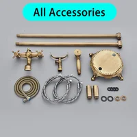 Floor Standing Double Tube Double Handle Bathtub Faucet Set for Bathroom With Rainfall Handshower Tub Faucet Freestanding Crane 2