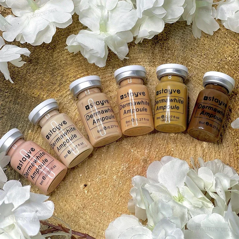 Stayve BB Cream Glow Skin Booster Kit 12 vials Niacinamide/Hyaluronic Acid BB Cream Ampoule Starter Liquid Foundation Makeup Set