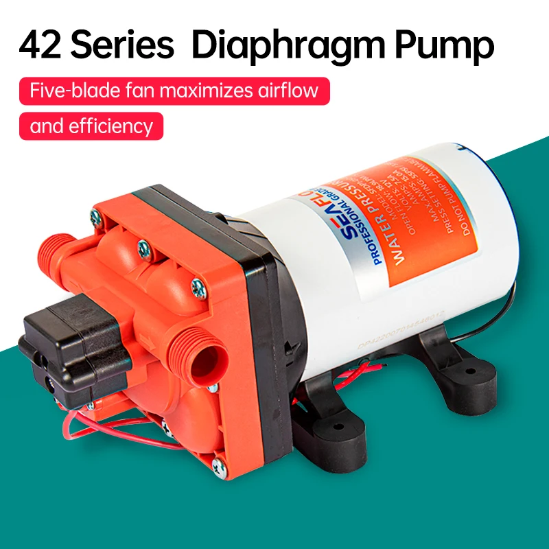 SEAFLO 42 Series Diaphragm Water Pump 3.0GPM 55PSI 12 Volts Electric Yacht Boat Marine RV Caravan High Pressure Supply 4 Chamber spe pem hydrogen water generator 5000ppb hydrogen water bottle dupont dual chamber maker loniz can absorb hydrogen