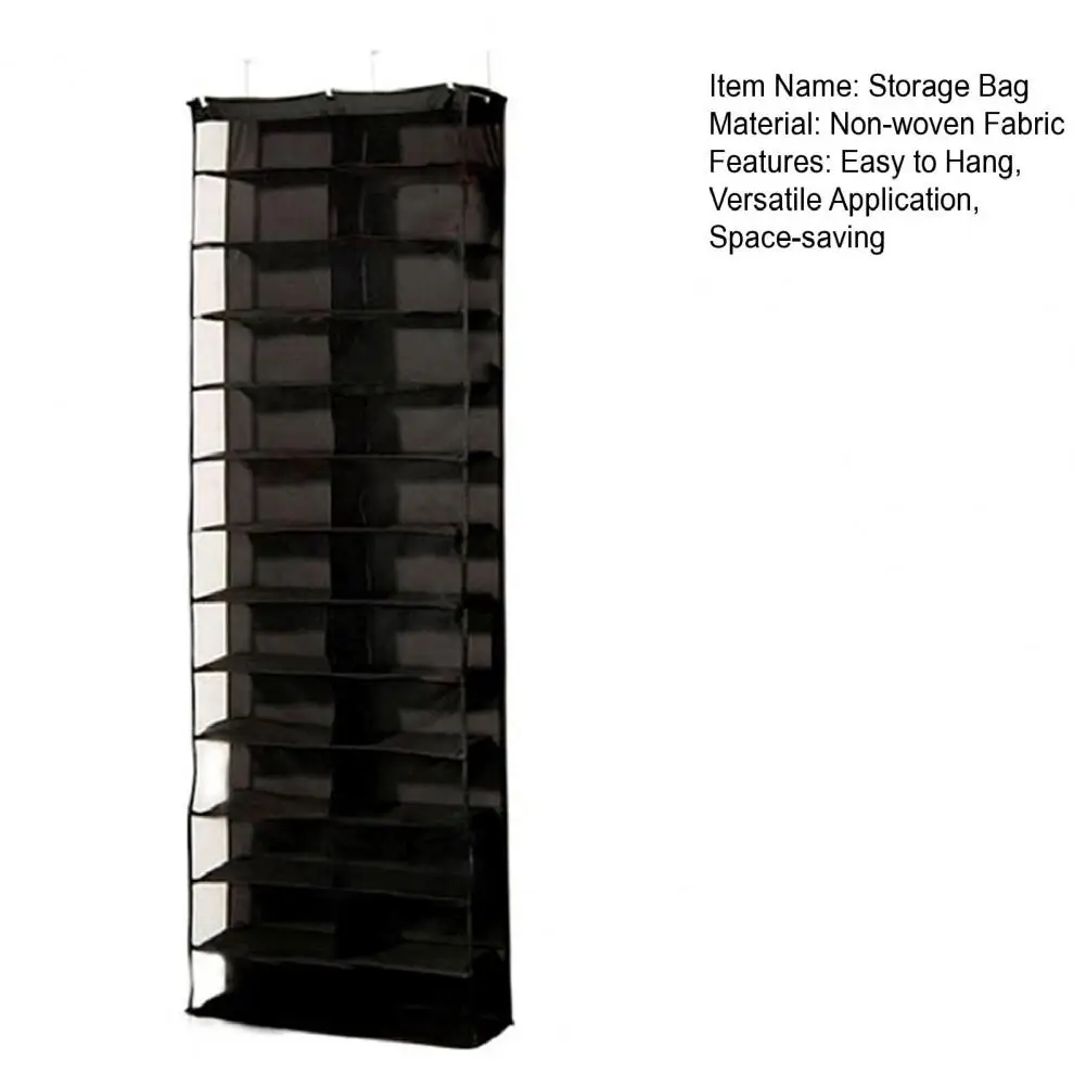 160cm Over The Door Shoe Rack Hanging Shoe Organizer With 26 Large Pockets Over-the-Door Storage Bag For Closet Door Dormitory