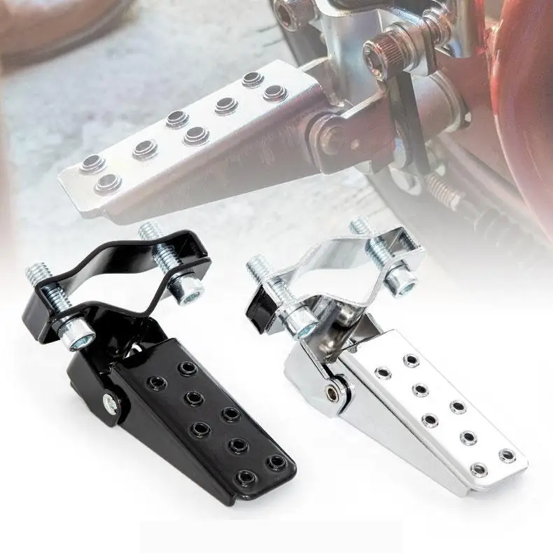 UniversalRetroMotorcycleClamponSteelFoldableFootStepPegsMTB