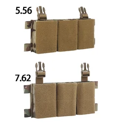 Tactical Triple Magazine Pouch Hook Loop Panel For 5.56 7.62 Mag Pouches Krydex For Hunting Vest Chest rig Airsoft Accesories