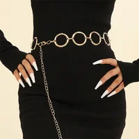 1PCS Punk Hip Hop Style All-match Waist Chain Sun Vintage Metal Womans Belt For Dress Vintage High Waist Chain Belt for Women