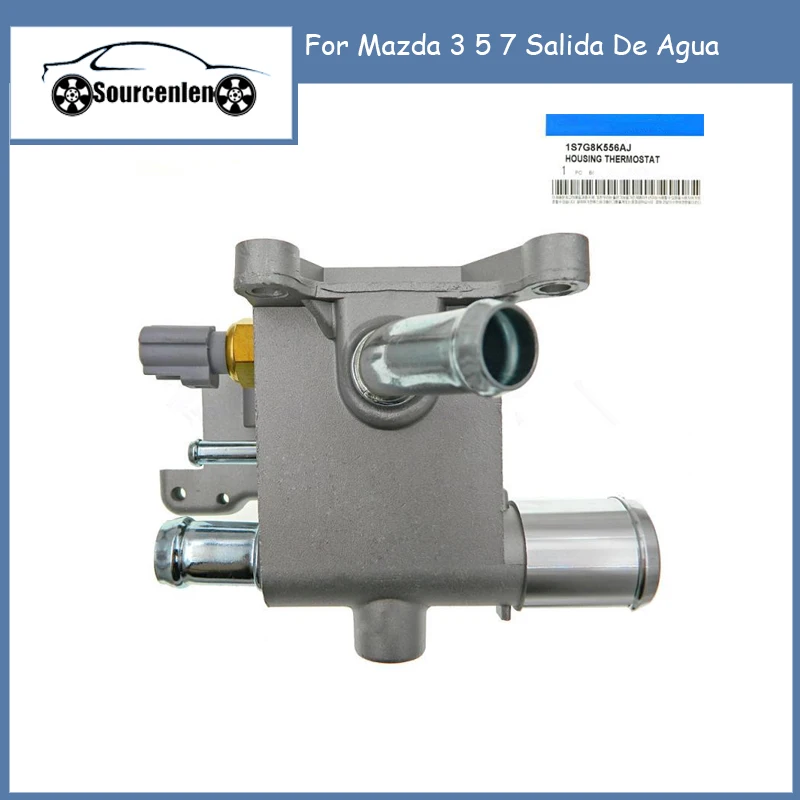 

LF011517Z 1S7G8K556AJ New Car Water Outlet Engine Coolant Thermostat Housing with Sensor TX138 for Mazda 3 5 7 Salida De Agua