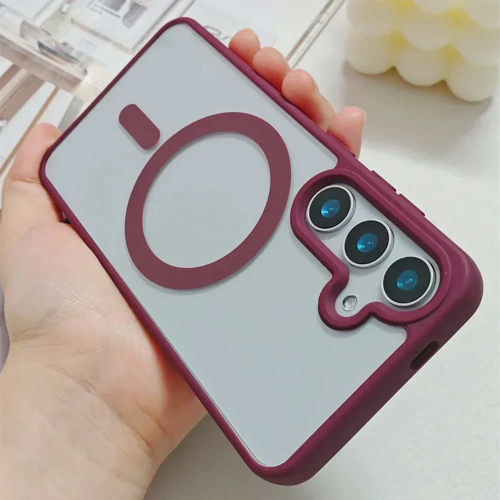 Luxury Magnetic Transparent Phone Case - Wireless Charging Acrylic Protective Cover