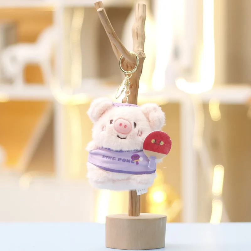 Peluş Futbol Domuzu Peluş Basketbol Tenis Bebek Oyuncak Sevimli Bebek Çantası Süsleri Anahtarlık Küçük Süsler Doğum Günü Tatil Hediyeleri