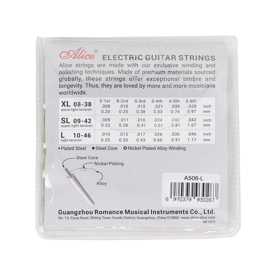 Alice 1 Set A506 Electric Guitar Strings Steel Core Nickel