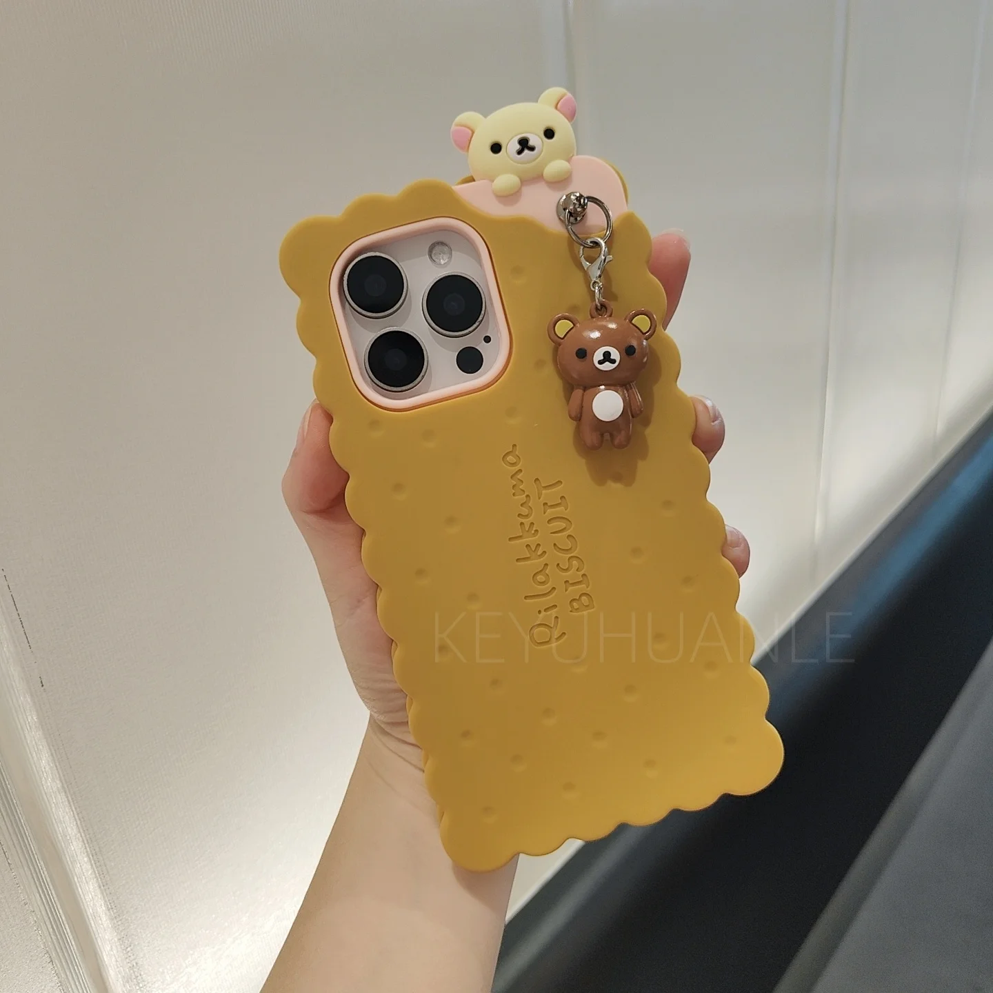 Adorable Bear Biscuit Silicone Phone Case – Cute and Soft Design