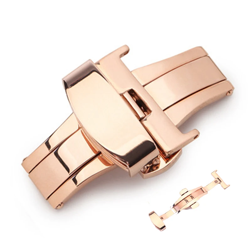 Stainless Steel Butterfly Buckle Watchband Clasp - Polished Finish