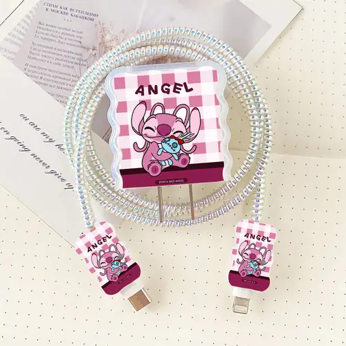 18W/20W Charger Protective Case Cartoon Stitch Cable Protector for iPhone 16 15 Charging Cable Data Charger Rope Cable Winder - Image 17