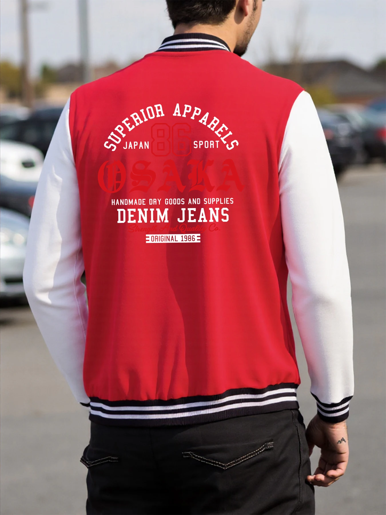 Suprrinr Appareis Denim Jeans Men Jacket Autumn Fleece Menswear Casual Colour Top Baseball Jersey Trendy Warm Clothes Unisex