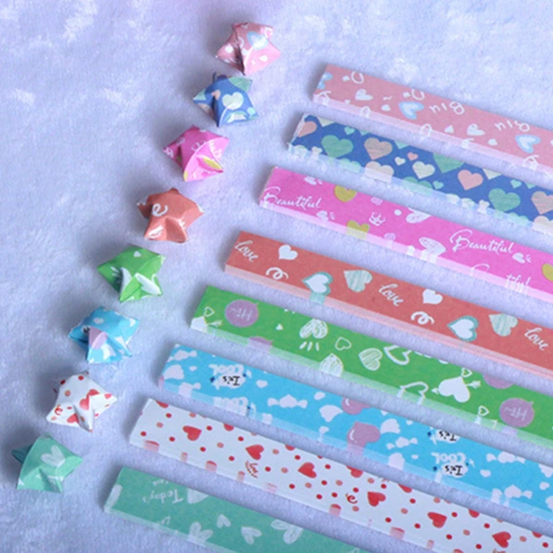 540 Pcs for Creative Paper Beautiful Candy Color Paper Crafts Supplies Lucky Star Paper for DIY Hand