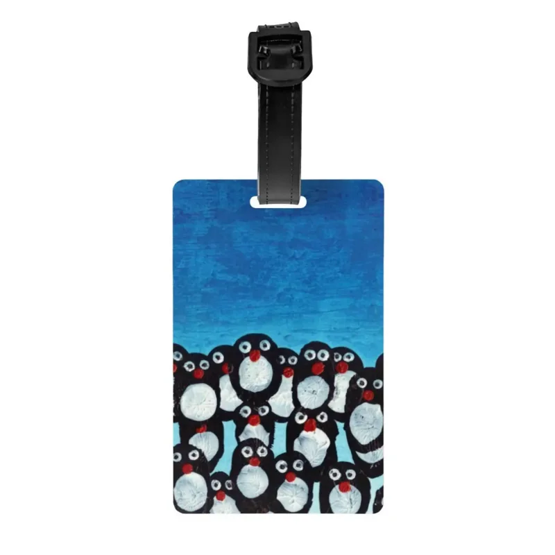 

Пользовательские забавные ярлыки для багажа в виде пингвинов, защита конфиденциальности, ярлыки для багажа в виде животных, ярлыки для дорожных сумок, чемоданов