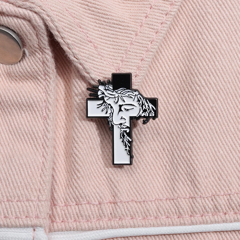 Jesus Cross Enamel Pins Custom Christian Religion Belief Immortal Brooches Lapel Badges Jewelry Gift For Best Friends images - 6