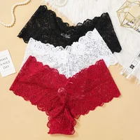 Culottes en dentelle florale sexy pour femmes, taille basse, lingerie douce, confortable et économique, sous-vêtements intimes pour filles, tailles M-XXL 1