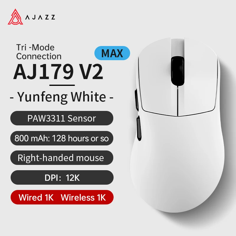 Ajazz AJ179 Apex PAW3950 Wireless Gaming Mouse with RGB Charging