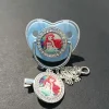 [Anime Princess Print Feeding Pacifier] 2024 Disney Diamond shaped baby pacifier with chain cover baby cord bpa Bling fake 0-18M 6