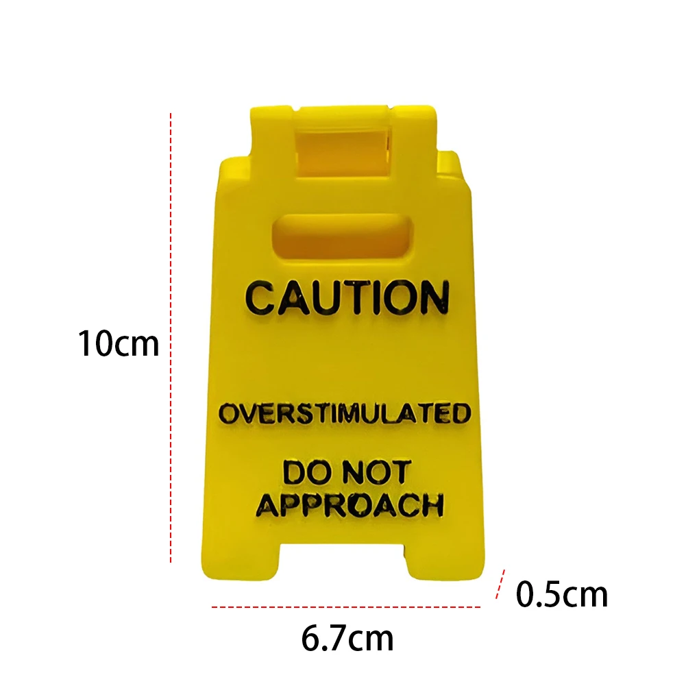 Caution Overstimulated Desk Sign Do Not Approach Table Sign 3D Printed Office Desk Sign Mini Warning Caution Sign for Desk Decor