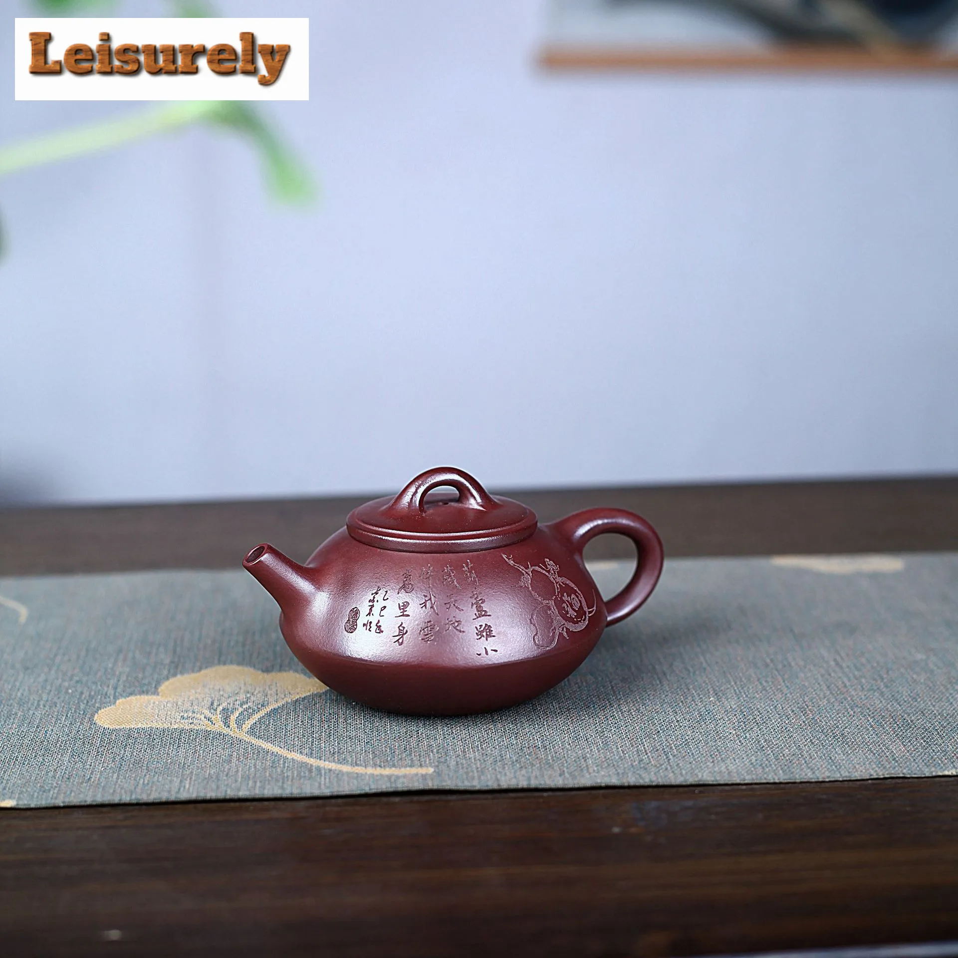 180ml Antique Yixing Purple Clay Teapots Handmade Gourd Pot Raw Ore Purple Mud Kettle With Strainer Zisha Tea Set Tableware Gift