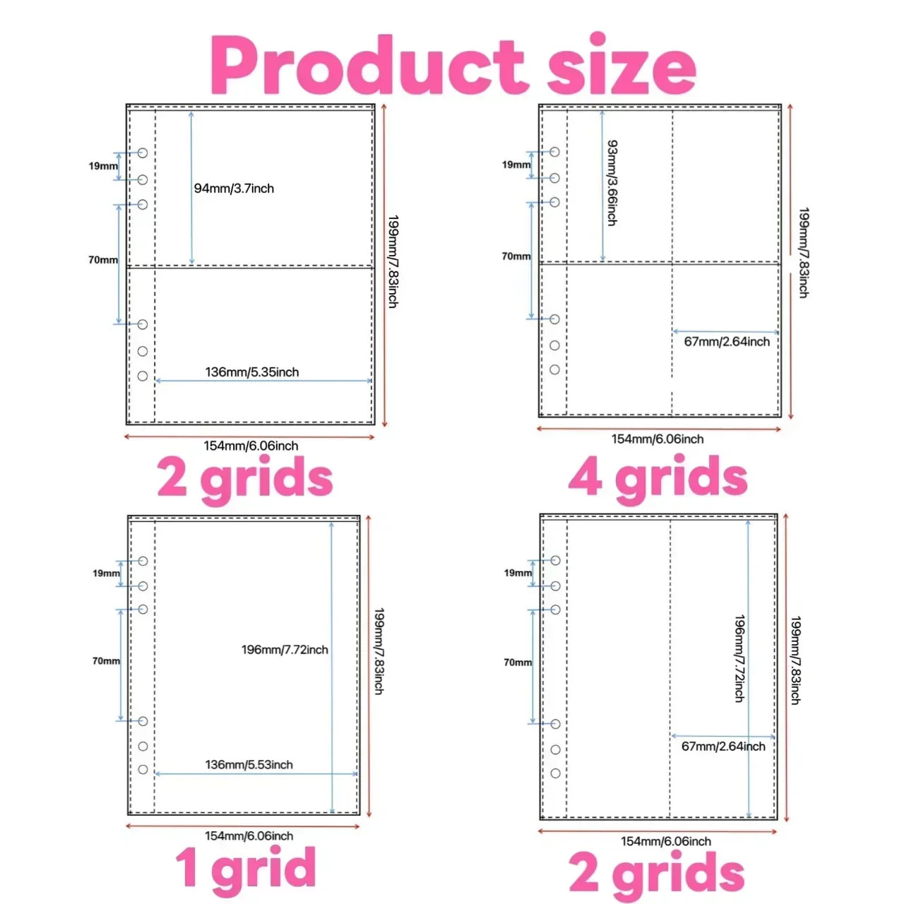 Photo Album Inner Sleeves 10pcs Laser A5 Photo Album Binder Refill Pockets