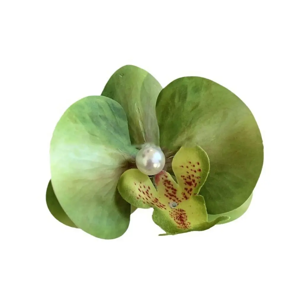 Pink Orchid Flower Hair Clip Hair Ornament Headdress Orchid Hairpin Hair Accessories Side Barrettes Bohemia Barrettes Photograph