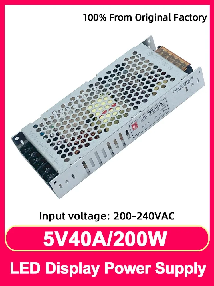 led video display panel Ultrathin Indoor and Outdoor Power Supply LED Display 5V 40A 200W Electronic Screen Full Color Large Screen Power Supply