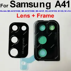Rear Camera Glass Lens Cover and Frame Holder Replacement Part (A41 A415F Black)
