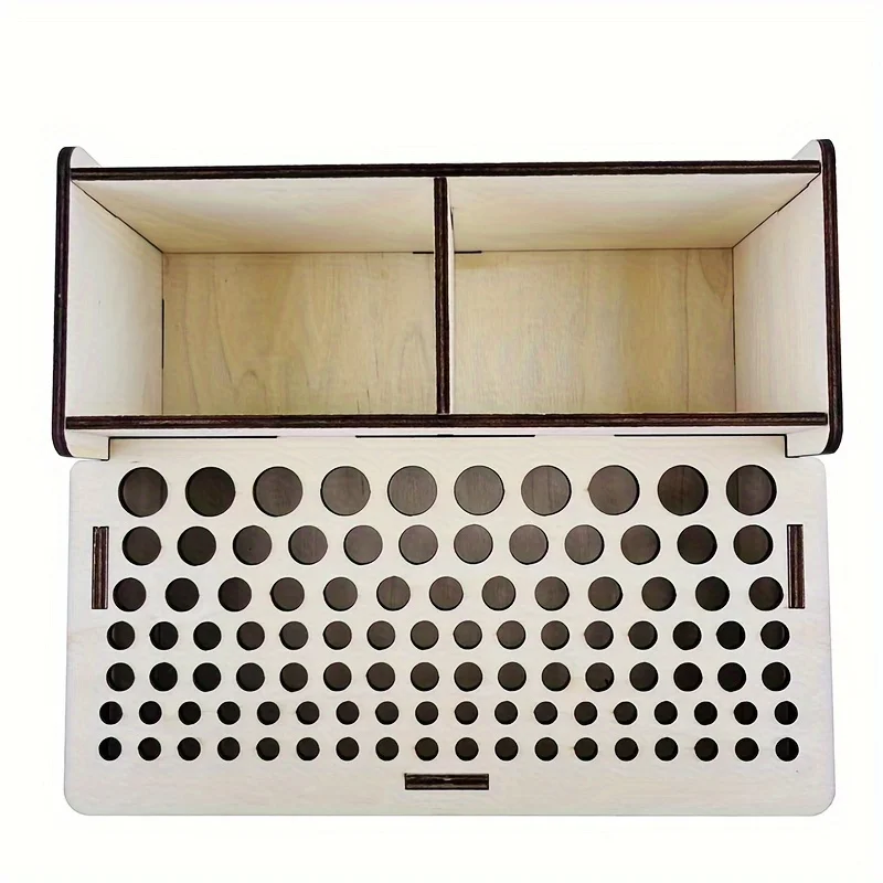Wood Storage Box Leather Tool Storage Holder Painting Brush Tool Rack Multifunction Leathercraft Tools Holder 1PC YOMDID