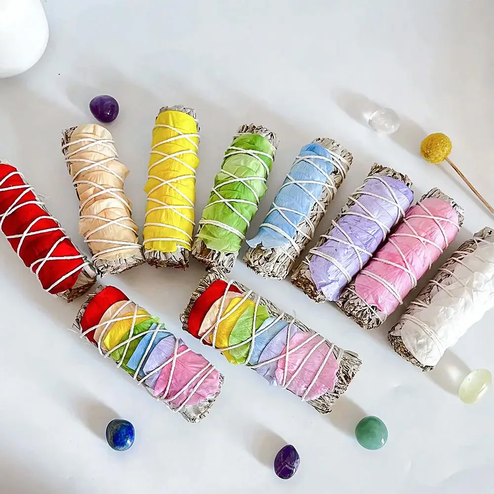 Petali Di Rosa E Bastoncini Di Aroma Di Salvia Incenso Prodotti Di Fragranza Per La Casa Purificazione Dell'Aria Meditazione Pulizia Soggiorno Decoraz