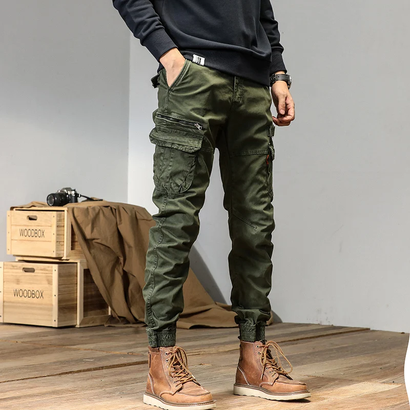 Casual Pants CAAYU Joggers Cargo Pants For Men Casual HipHop Y2k Hit Color Pocket Male Trousers Sweatpants Streetwear Techwear Pants Oversize