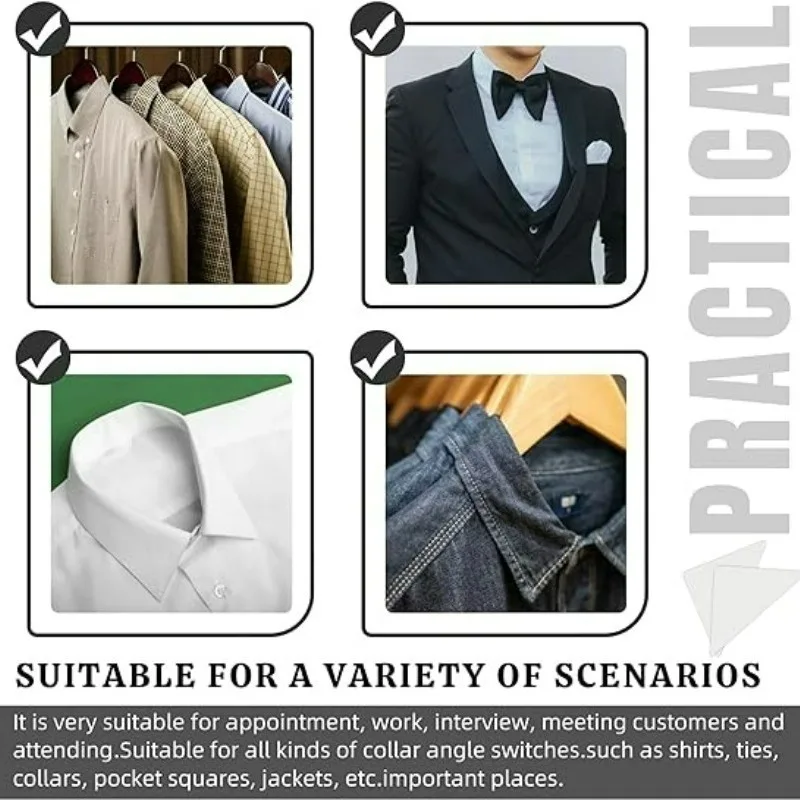 Shirt Collar Shaper Prevent Deformation Anti Roll Stand Adhesive Shaping Patch Avoid Curl Polo Shirts Fixed Pads